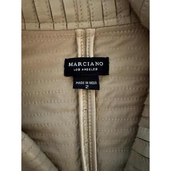 Marciano Los Angeles Women's Shayna Drape Jacket Leather Beige Size 2 - Picture 9 of 9